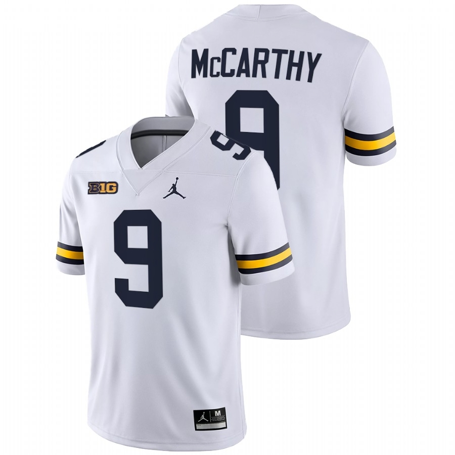 Michigan Wolverines Men's NCAA J.J. McCarthy #9 White Game College Football Jersey MHE0749UQ